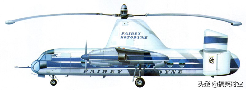 融合了旋翼機、直升機和固定翼飛機的黑科技 Fairey Rotodyne飛機